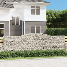 vidaXL 25 db íves horganyzott vas gabion kosár 400x50x120/140 cm kerti tárolás