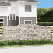 vidaXL 25 db íves horganyzott vas gabion kosár 400x50x140/160 cm kerti tárolás