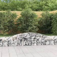 vidaXL 25 db íves horganyzott vas gabion kosár 400x50x40/60 cm kerti tárolás