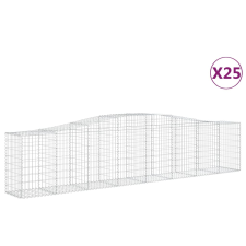 vidaXL 25 db íves horganyzott vas gabion kosár 400x50x80/100 cm (3145954) kerti tárolás