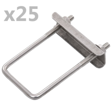 vidaXL 25 szett U-alakú kerítésoszlop-rögzítő bilincs 60 x 40 mm barkácsgép tartozék