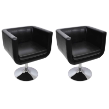 vidaXL 2 darab állítható modern fekete króm szék bútor