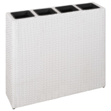 vidaXL 2 darab fehér polyrattan kerti magaságyás 4 kaspóval (279081) kerti tárolás