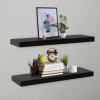 vidaXL 2 darab fekete lebegő fali polc 80 x 20 x 3,8 cm