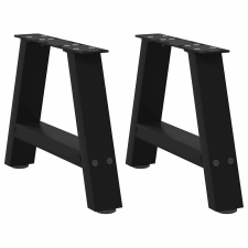 vidaXL 2 db acél fekete dohányzóasztal lábak A-alakú 50x(30-31) cm bútor