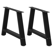 vidaXL 2 db acél fekete dohányzóasztal lábak A-alakú 60x(42-43) cm bútor