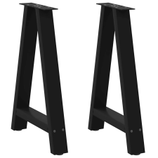 vidaXL 2 db acél fekete dohányzóasztal lábak A-alakú 60x(72-73) cm bútor