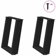 vidaXL 2 db acél fekete dohányzóasztal lábak U-alakú 28x(42-43) cm bútor