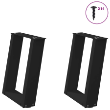 vidaXL 2 db acél fekete dohányzóasztal lábak U-alakú 38x(42-43) cm bútor