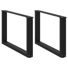 vidaXL 2 db acél fekete dohányzóasztal lábak U-alakú 70x(42-43) cm bútor
