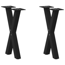 vidaXL 2 db acél fekete dohányzóasztal lábak X-alakú 28x(42-43) cm bútor