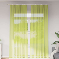 vidaXL 2 db almazöld fátyolfüggönyök rúd zsebekkel 140x260 cm lakástextília