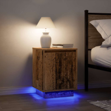 vidaXL 2 db antik fa éjjeliszekrények LED világítással 38x34x50 cm bútor