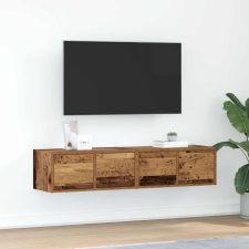 vidaXL 2 db antik fa szerelt fa fali TV-szekrény 60x31x25,5 cm bútor