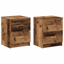 vidaXL 2 db antik fa színű éjjeliszekrény 2 fiókkal 40x36x50 cm (858800) bútor