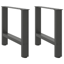 vidaXL 2 db antracit acél dohányzóasztal lábak 60x(42-43) cm bútor