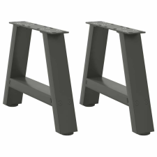 vidaXL 2 db antracit acél dohányzóasztal lábak A-alakú 30x(30-31) cm bútor