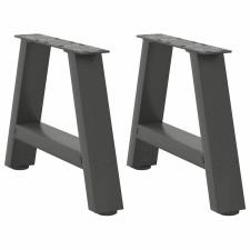 vidaXL 2 db antracit acél dohányzóasztal lábak A-alakú 40x(30-31) cm bútor