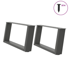 vidaXL 2 db antracit acél dohányzóasztal lábak U-alakú 60x(30-31) cm bútor