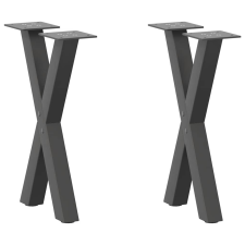 vidaXL 2 db antracit acél dohányzóasztal lábak X-alakú 28x(42-43) cm bútor