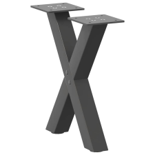 vidaXL 2 db antracit acél dohányzóasztal lábak X-alakú 40x(30-31) cm bútor