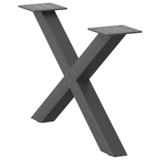 vidaXL 2 db antracit acél dohányzóasztal lábak X-alakú 60x(30-31) cm bútor