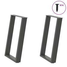 vidaXL 2 db antracit acél étkezőasztal lábak U-alakú 60x(72-73) cm bútor