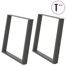 vidaXL 2 db antracit acél étkezőasztal lábak U-alakú 90x(72-73) cm bútor