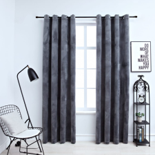 vidaXL 2 db antracit bársony sötétítőfüggöny gyűrűkkel 140 x 245 cm lakástextília