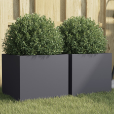 vidaXL 2 db antracit hidegen hengerelt acél növénytartó 32x30x29 cm kerti tárolás