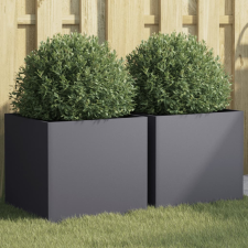 vidaXL 2 db antracit hidegen hengerelt acél növénytartó 42x40x39 cm kerti tárolás