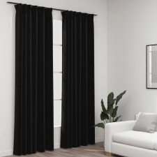 vidaXL 2 db antracit vászonhatású sötétítőfüggöny kampókkal 140 x 225 cm lakástextília