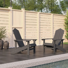 vidaXL 2 db antracitszürke HDPE kerti adirondack szék kerti bútor
