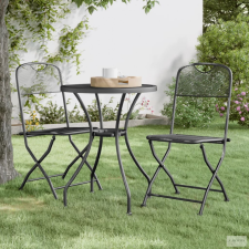vidaXL 2 db antracitszürke nagy hálós fém összecsukható kerti szék kerti bútor