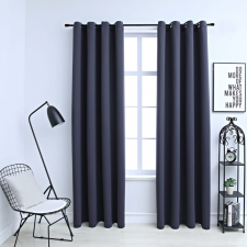 vidaXL 2 db antracitszürke sötétítőfüggöny fémgyűrűkkel 140 x 175 cm lakástextília
