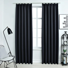 vidaXL 2 db antracitszürke sötétítőfüggöny kampókkal 140 x 175 cm lakástextília