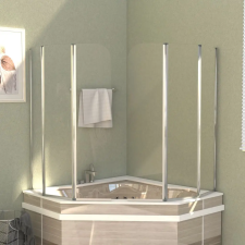 vidaXL 2 db átlátszó edzett üveg kádparaván 104 x 130 cm kád, zuhanykabin
