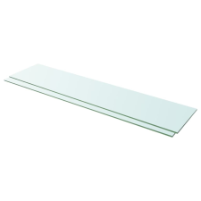vidaXL 2 db átlátszó üveg paneles polc 110 x 25 cm bútor