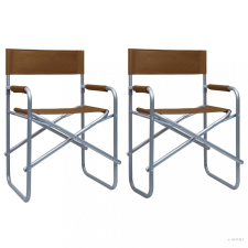 vidaXL 2 db barna acél rendezői szék kerti bútor