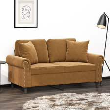 vidaXL 2 db barna bársony díszpárna 40 x 40 cm lakástextília
