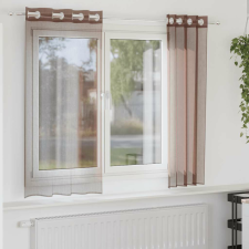 vidaXL 2 db barna fátyolfüggönyök rojtokkal 140x140 cm lakástextília