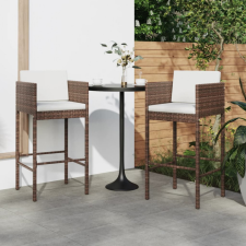 vidaXL 2 db barna polyrattan bárszék párnával bútor