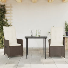 vidaXL 2 db barna polyrattan dönthető kerti szék párnákkal kerti bútor