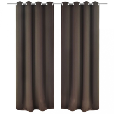 vidaXL 2 db barna sötétítőfüggöny fém függönykarikákkal 135 x 175 cm redőny