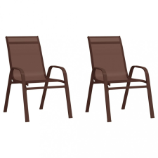 vidaXL 2 db barna textilén rakásolható kerti szék kerti bútor