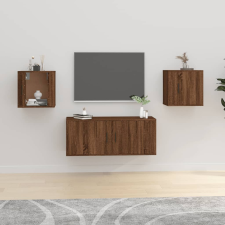 vidaXL 2 db barna tölgy falra szerelhető TV-szekrény 40x34,5x40 cm bútor