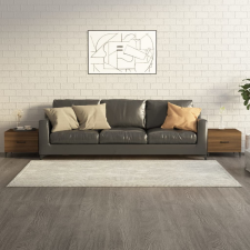 vidaXL 2 db barna tölgy színű dohányzóasztal fém lábakkal 50x50x40 cm bútor