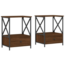vidaXL 2 db barna tölgy színű szerelt fa éjjeliszekrény 50x41x65 cm (826092) bútor