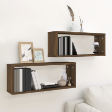 vidaXL 2 db barna tölgy színű szerelt fa fali kockapolc 60x15x23 cm bútor