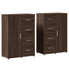 vidaXL 2 db barna tölgy színű szerelt fa tálalószekrény 60x31x84 cm (3276594) bútor